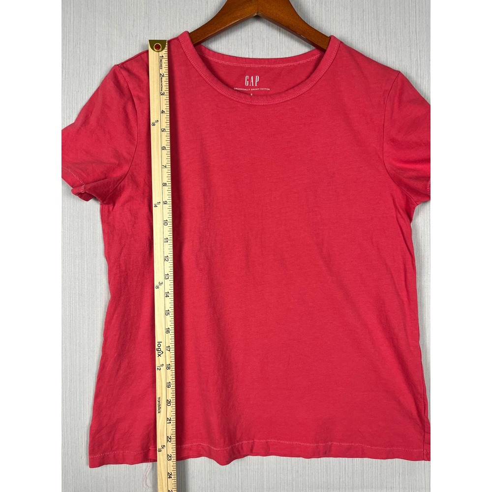 Gap Organic Cotton T-Shirt Womens S Hot Pink Crew Neck Short Sleeve Basic - Picture 7 of 8
